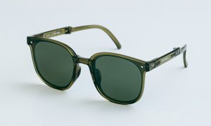 Newmew Bottle Green Square Folding Sunglasses