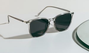 Newmew Transparent Black Square Sunglasses